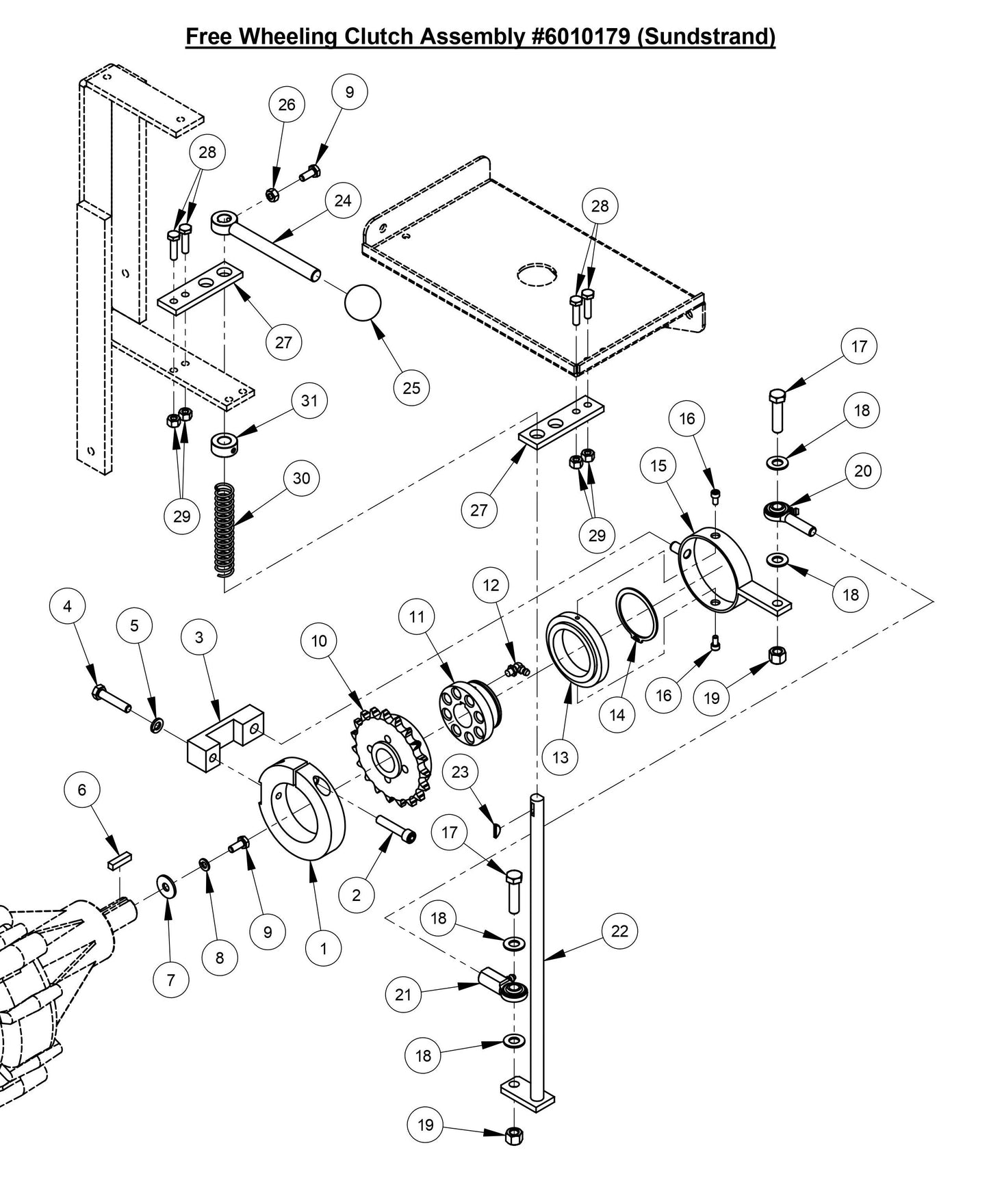 CC3700E Free Wheeling Clutch Assembly