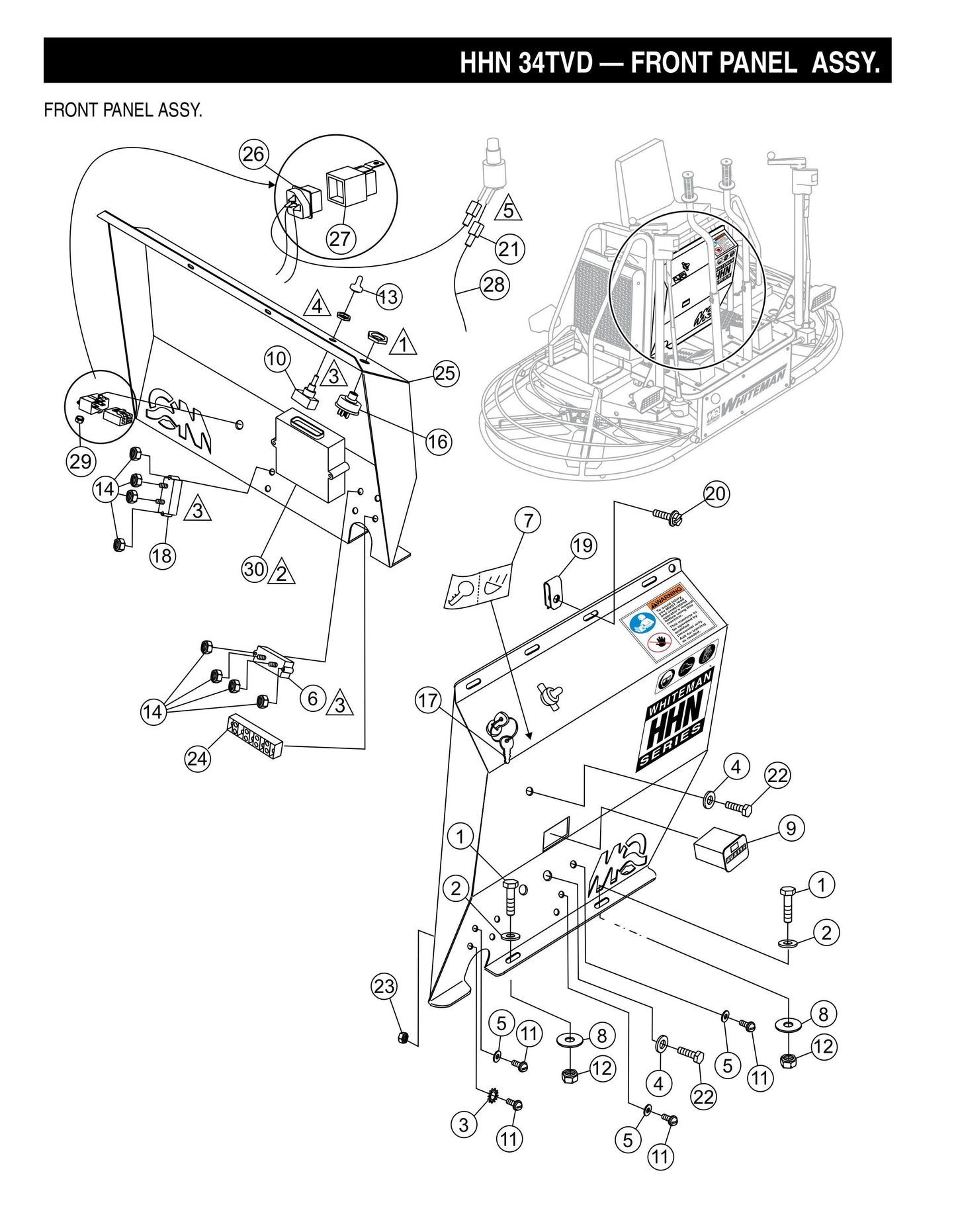 HHN-34TVD Front Panel Assembly