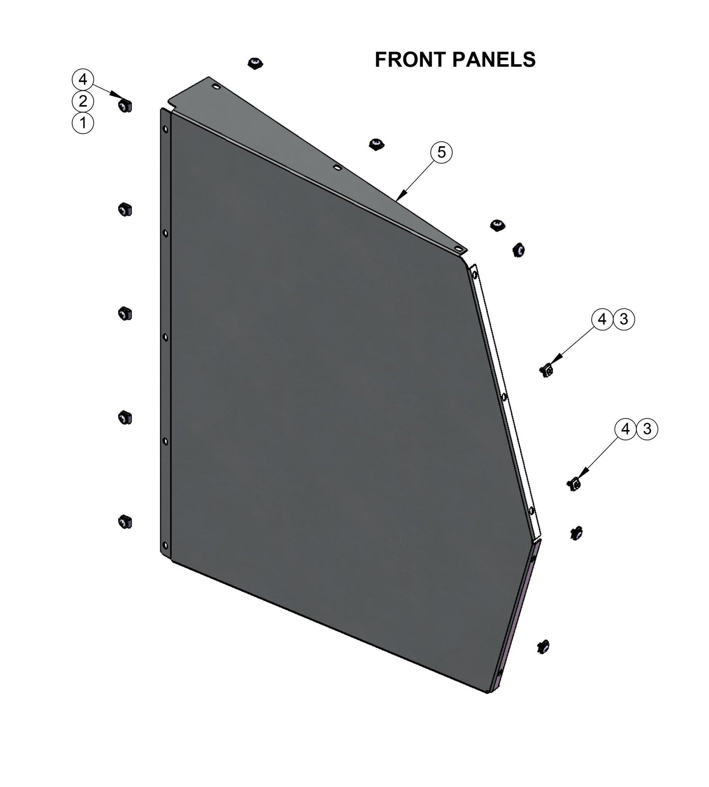 V-Series Maxi-Lite 7.5-8KW-Front Panels Parts By Allmand
