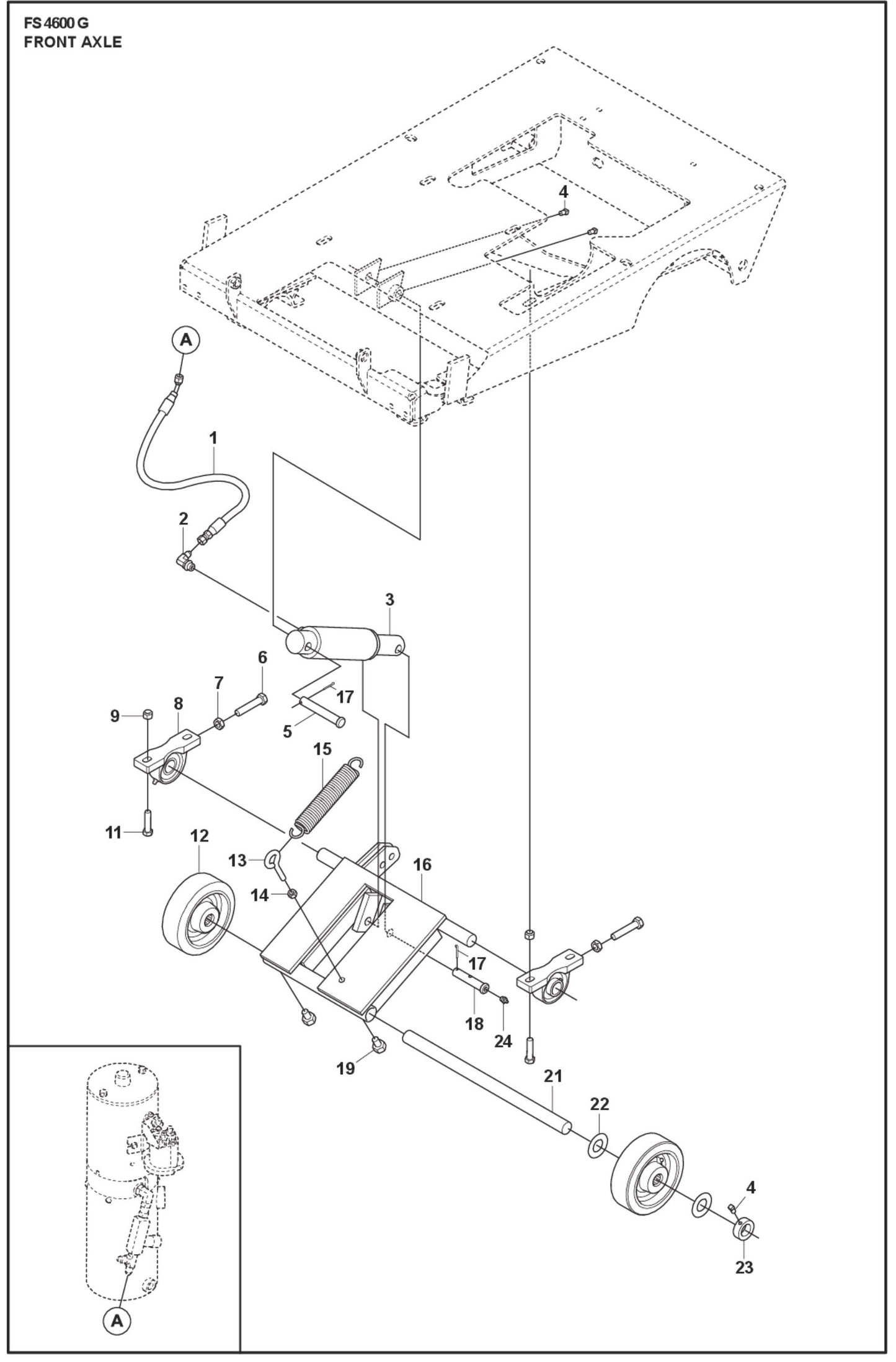 Front Axle Parts For FS4600 G By Husqvarna