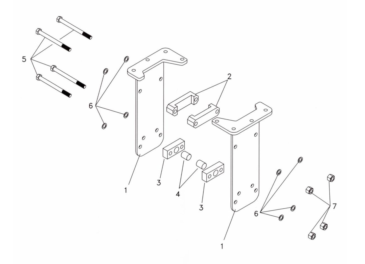 Fx35 (Serial No.1001 & Up) Flange Side Plate Mounting Assembly Parts