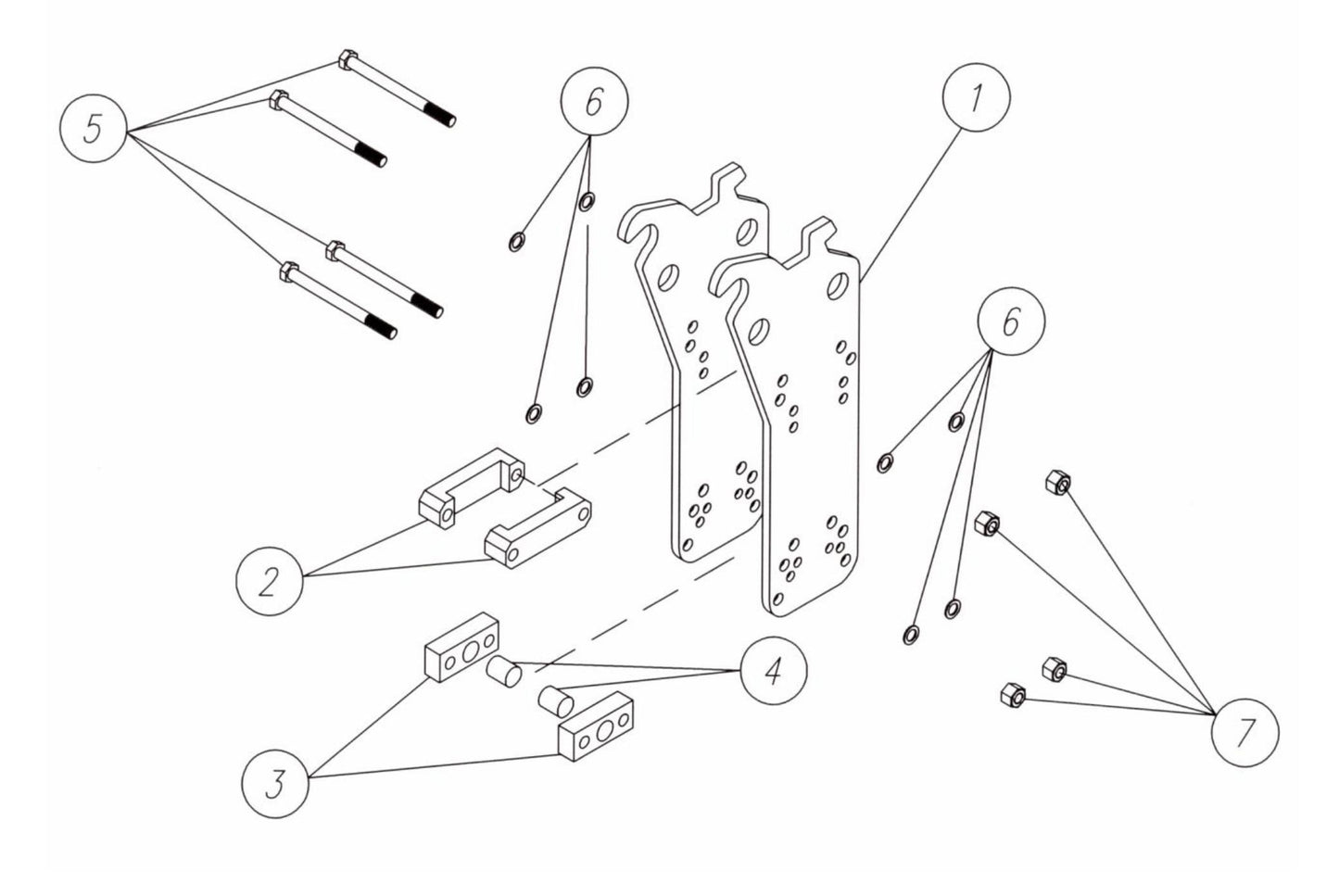 Fx45 (Serial No.1001 & Up) WB 27/35 Side Plate Mounting Assembly Parts