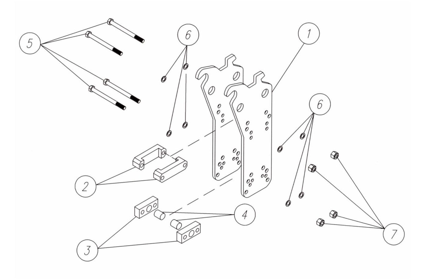 Fx45 (Serial No.1001 & Up) WB 50 Side Plate Mounting Assembly Parts