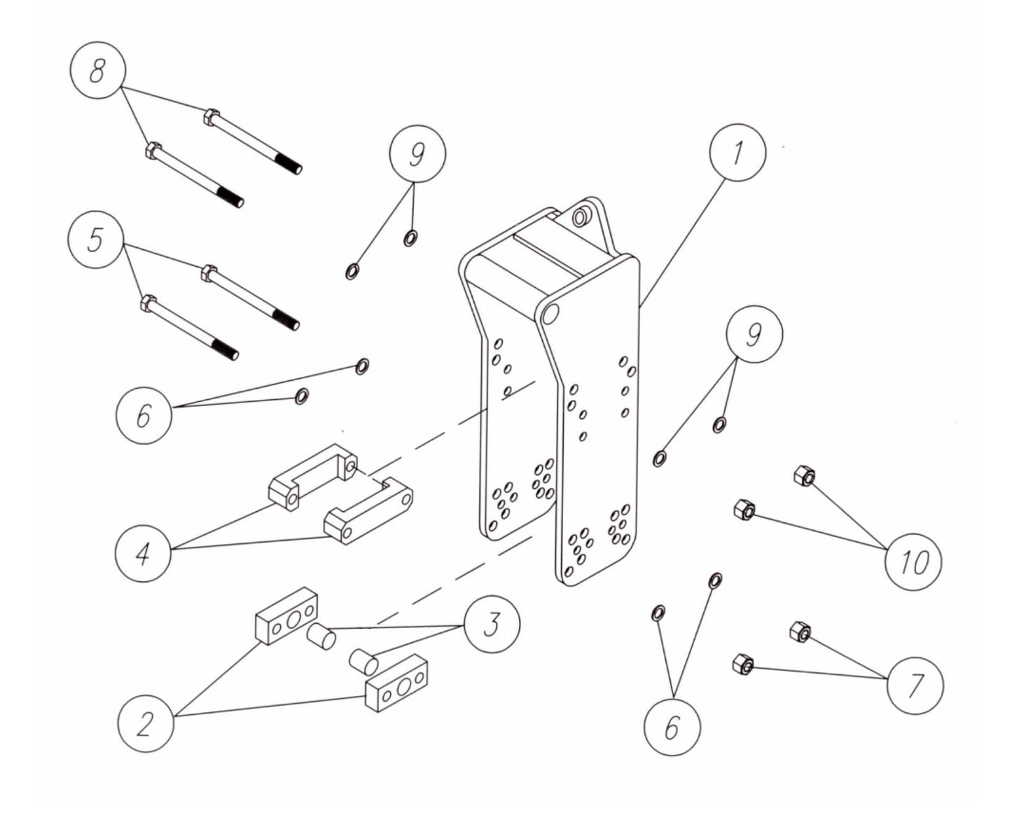 Fx45 (Serial No.1001 & Up) CP 027 Mounting Bracket Assembly Parts