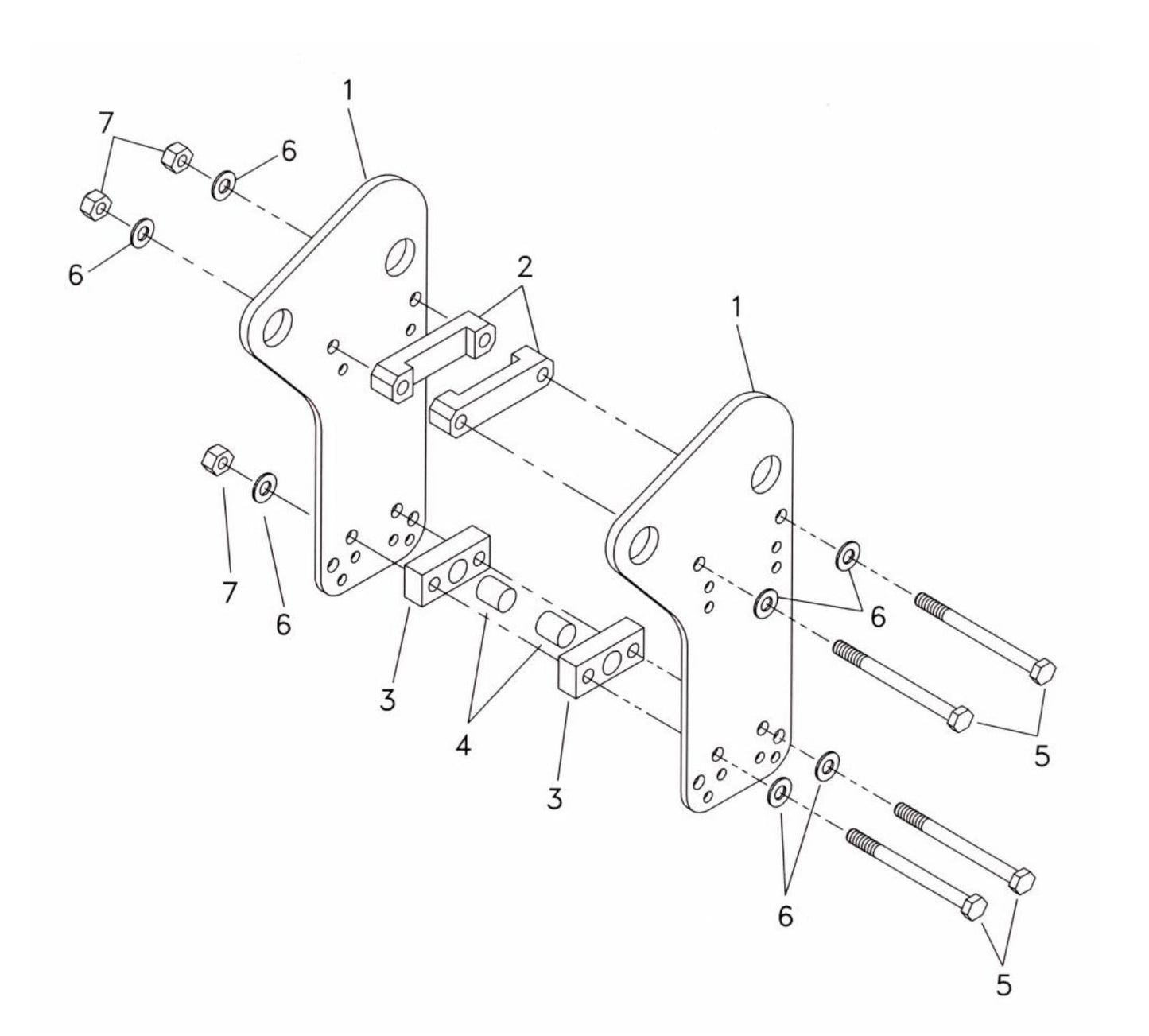 Fx45 (Serial No.1001 & Up) Mini-Excavator Side Plate Mounting Assembly Parts