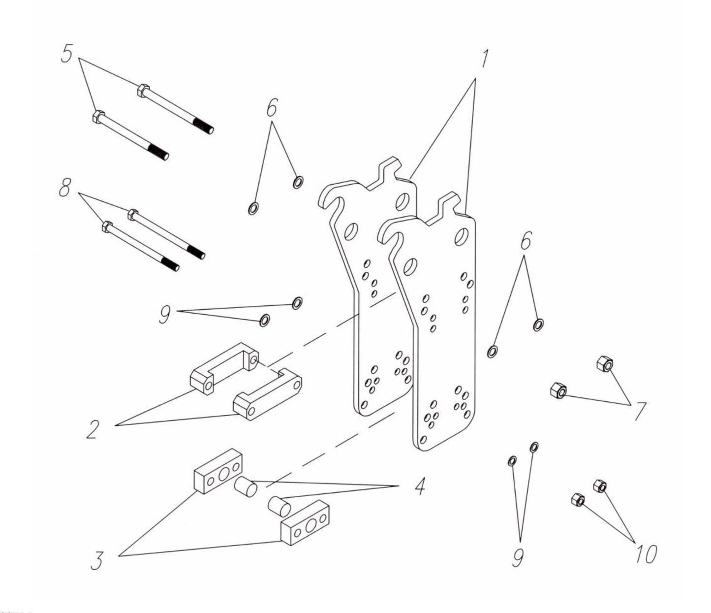 Fx55 (Serial No.1001 and Up) WB 27/35 Side Plate Mounting Assembly Parts