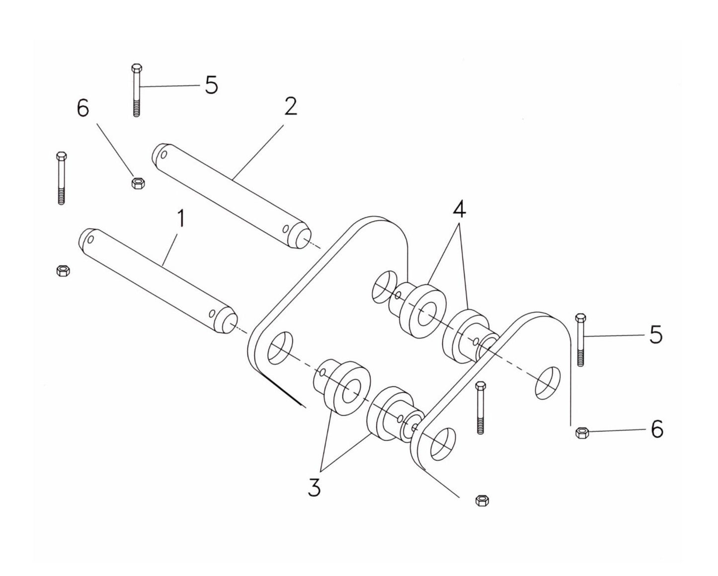 Fx55 (Serial No.1001 and Up) Mounting Pin Kit Assembly Parts