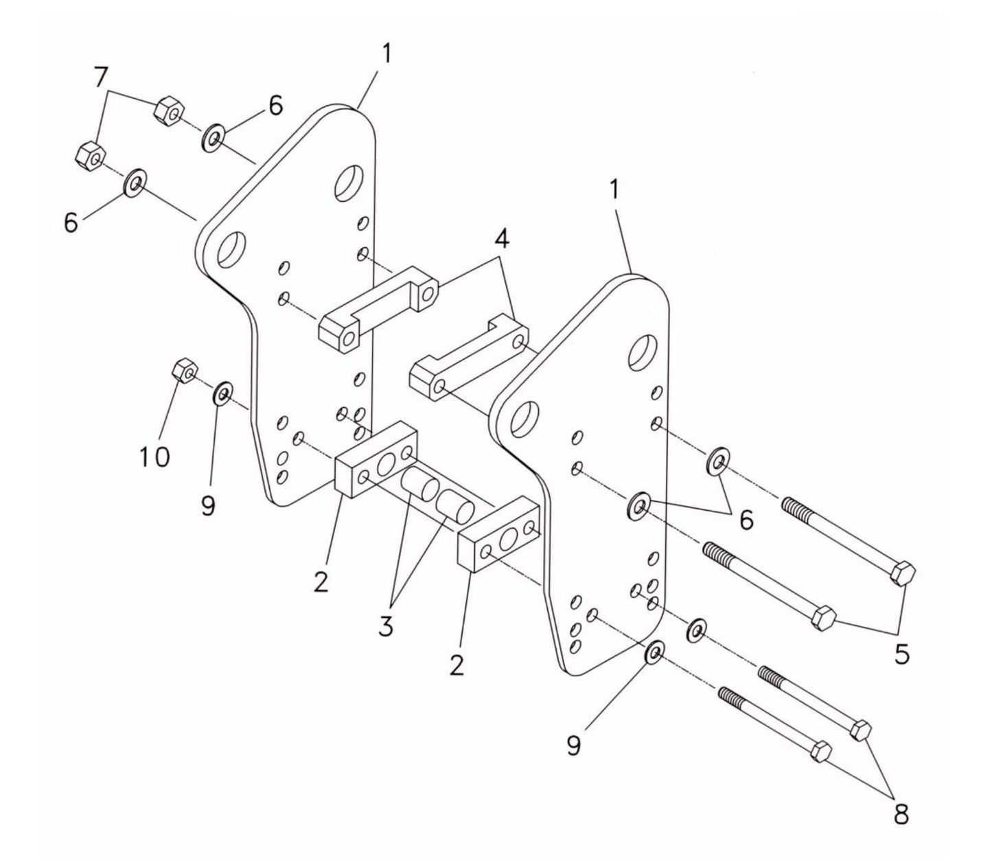 Fx55 (Serial No.1001 and Up) Mini-Excavator Side Plate Mounting Assembly Parts