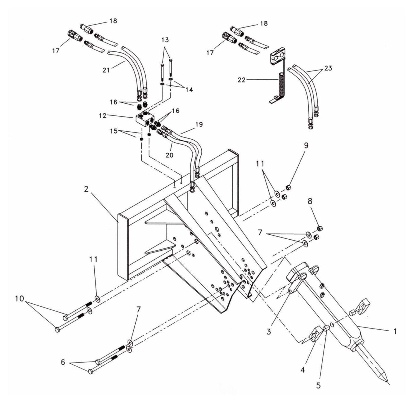 Fx55a Open Style One-Piece Rigid Quick Attach Bracket Assembly Parts by FRD Kent