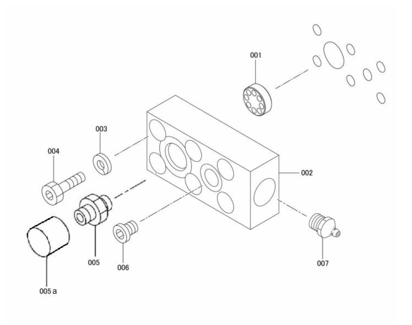 FX770Qtv Serial No.1001 ~ & Up Port Block Assembly-3 Parts