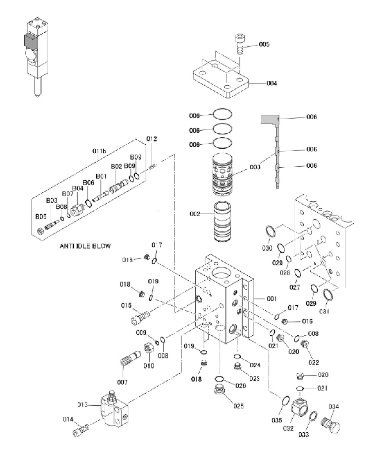 FX770Qtv Serial No.1001 ~ & Up Valve Assembly Parts