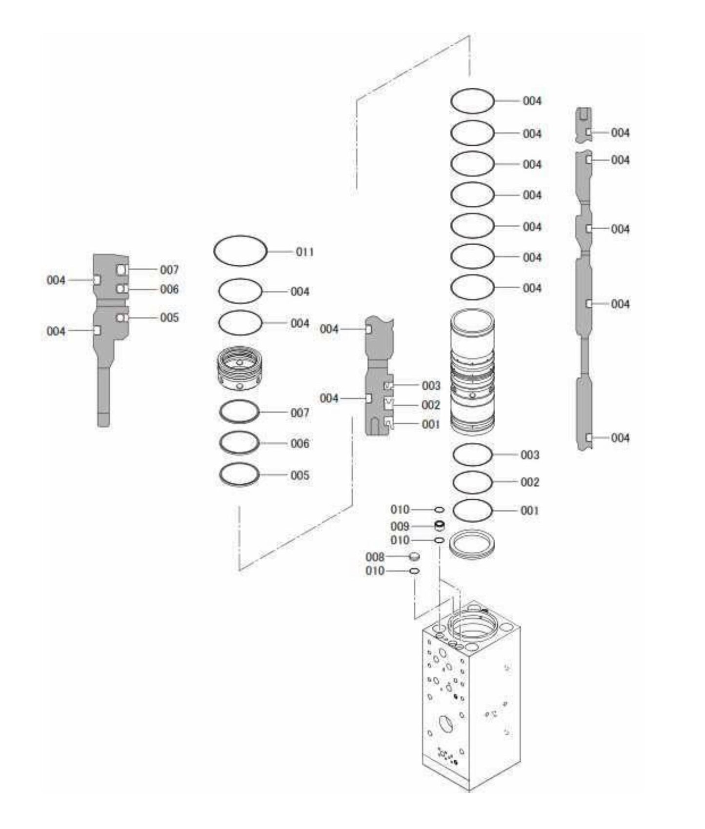 FX770Qtv Serial No.1001 ~ & Up Seal Kit-A Cylinder Group Assembly Parts