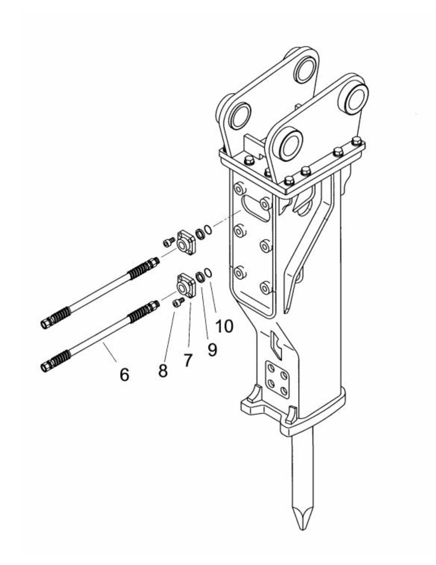 FX770Qtv Serial No.1001 ~ & Up Hose Configuration Assembly Parts