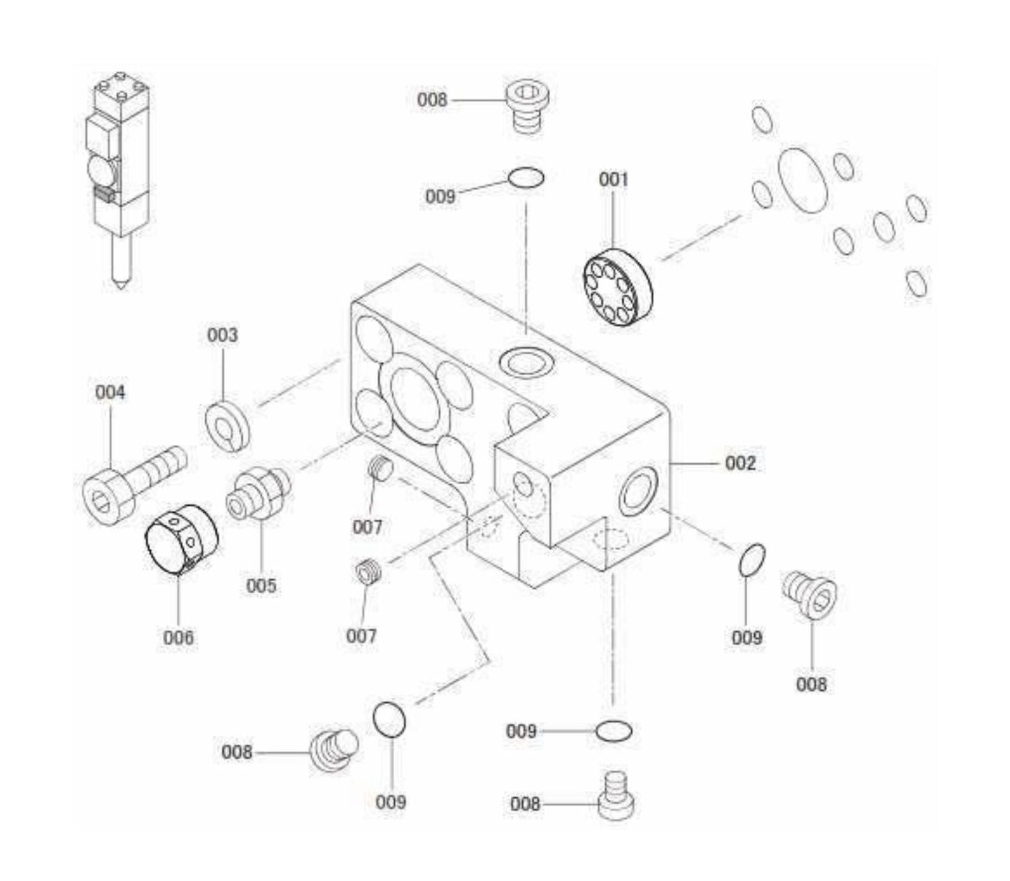 FX770Qtv Serial No.1001 ~ & Up Port Block Assembly-1 Parts