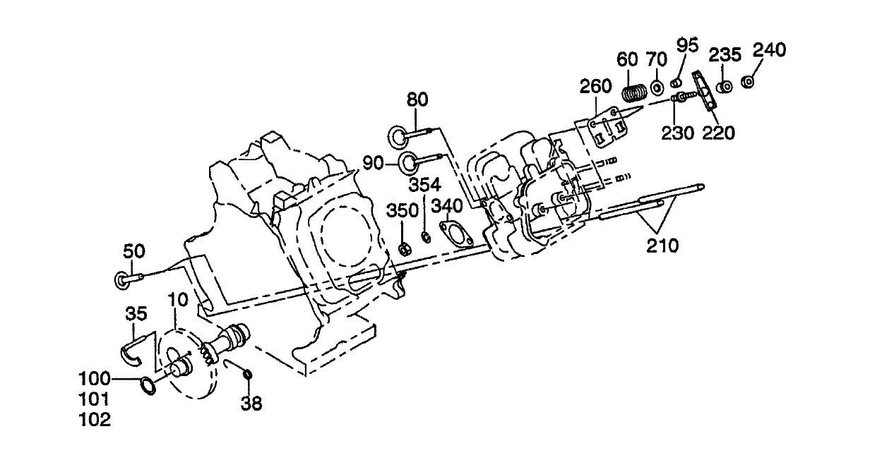 GA-6RE GA-6REA Robin EH-360YS2420 Engine Intake And Exhaust Assembly Parts By Multiquip