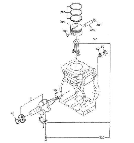 GA23R2 ROBIN EH-17 ENGINE Crankshaft And Piston Assy. Parts By Multiquip