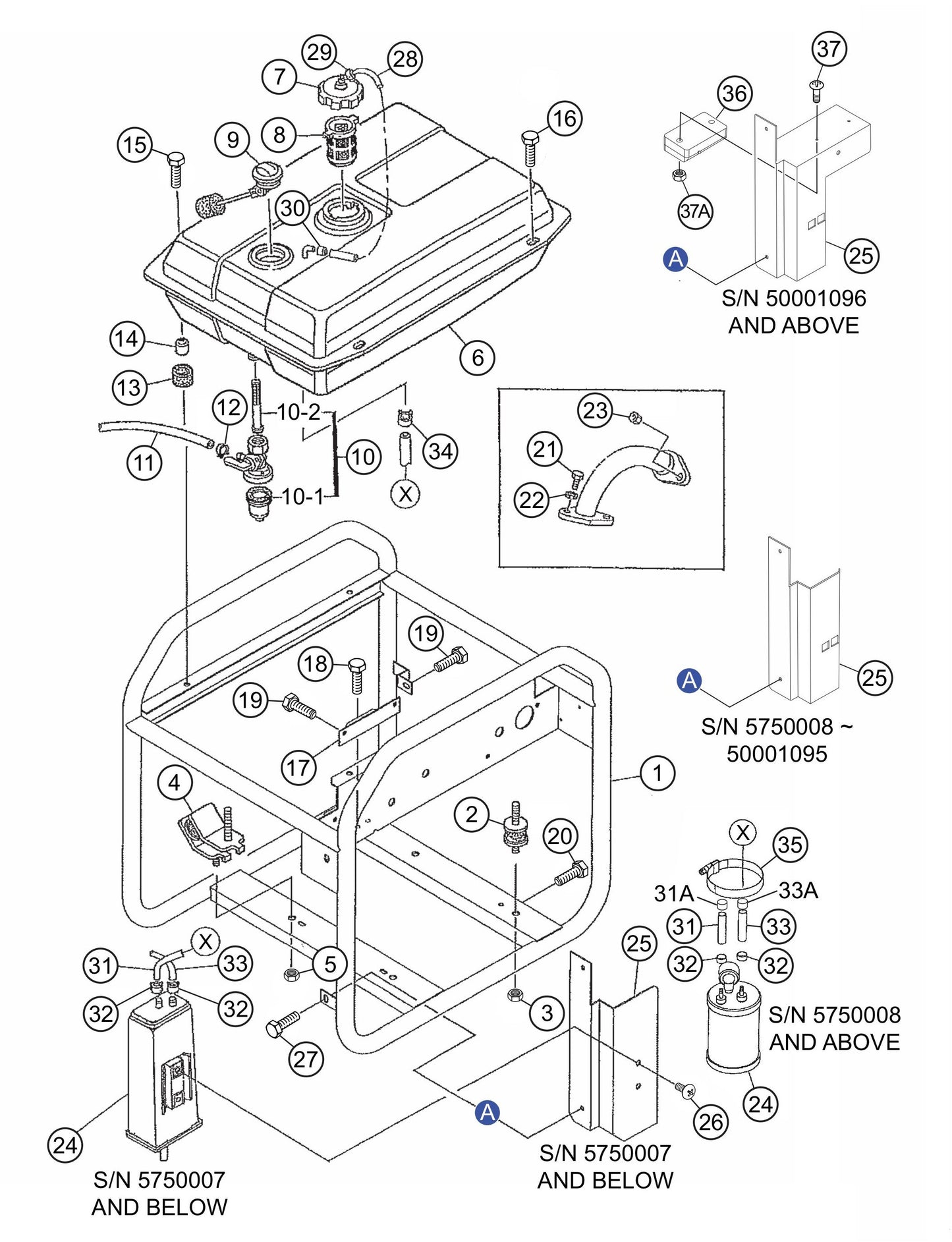 GA25HR GA2.5HR Pipe Frame Assembly Parts By Multiquip