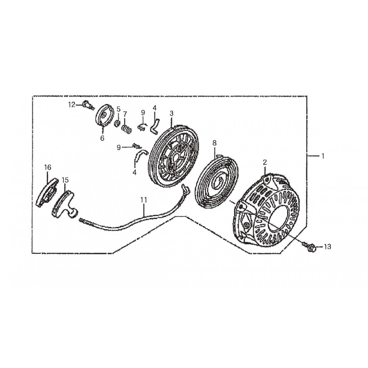 GA25HR HONDA GX160RT2EMAN ENGINE — Recoil Starter Assy. Parts By Multiquip