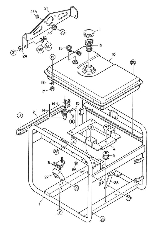 GA3.6H Series Pipe Frame Assembly (GA-3.6H/GA3.6HA) Parts