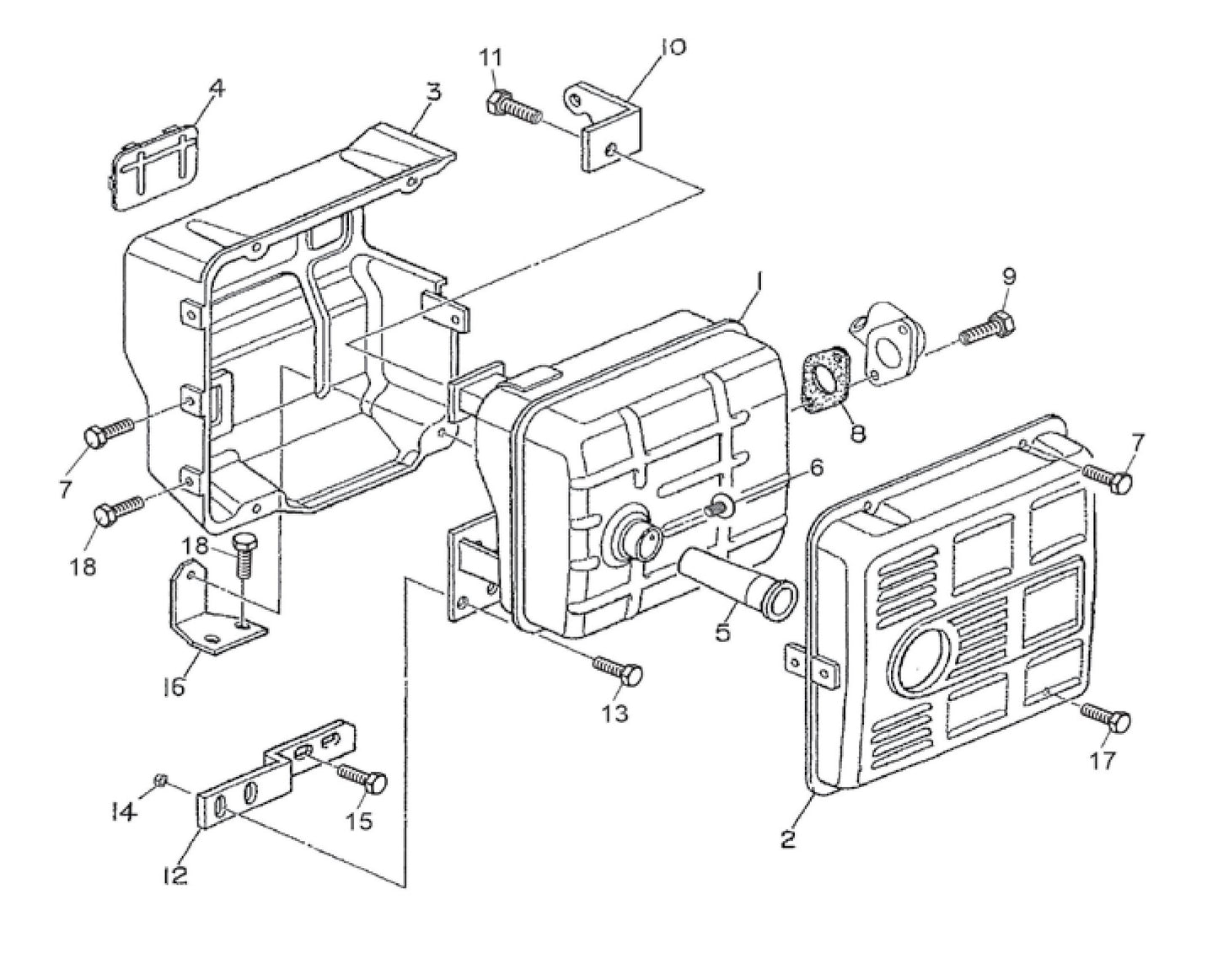 GA36HR GA3.6HR Muffler Assembly Parts By Multiquip