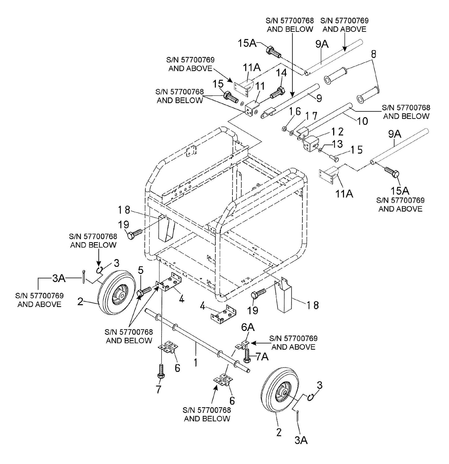 GA3.6HR Wheel Kit Assembly Parts By Multiquip