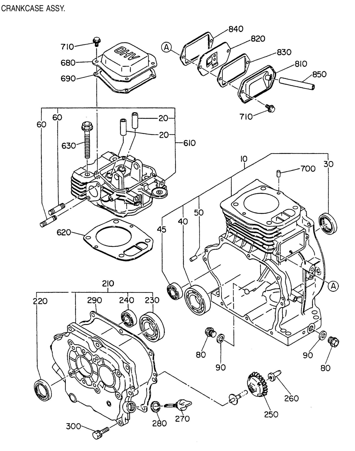 GA36RZ2 GA-3.6RZ2 Robin EH-25 Engine - Crankcase Assembly Parts by Multiquip