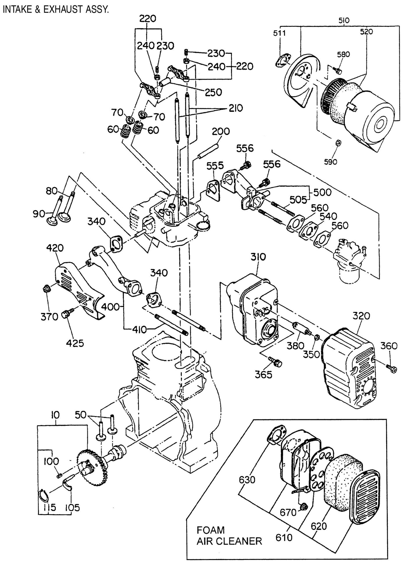 GA36RZ2 GA-3.6RZ2 Robin EH-25 Engine - Intake And Exhaust Assembly Parts by Multiquip