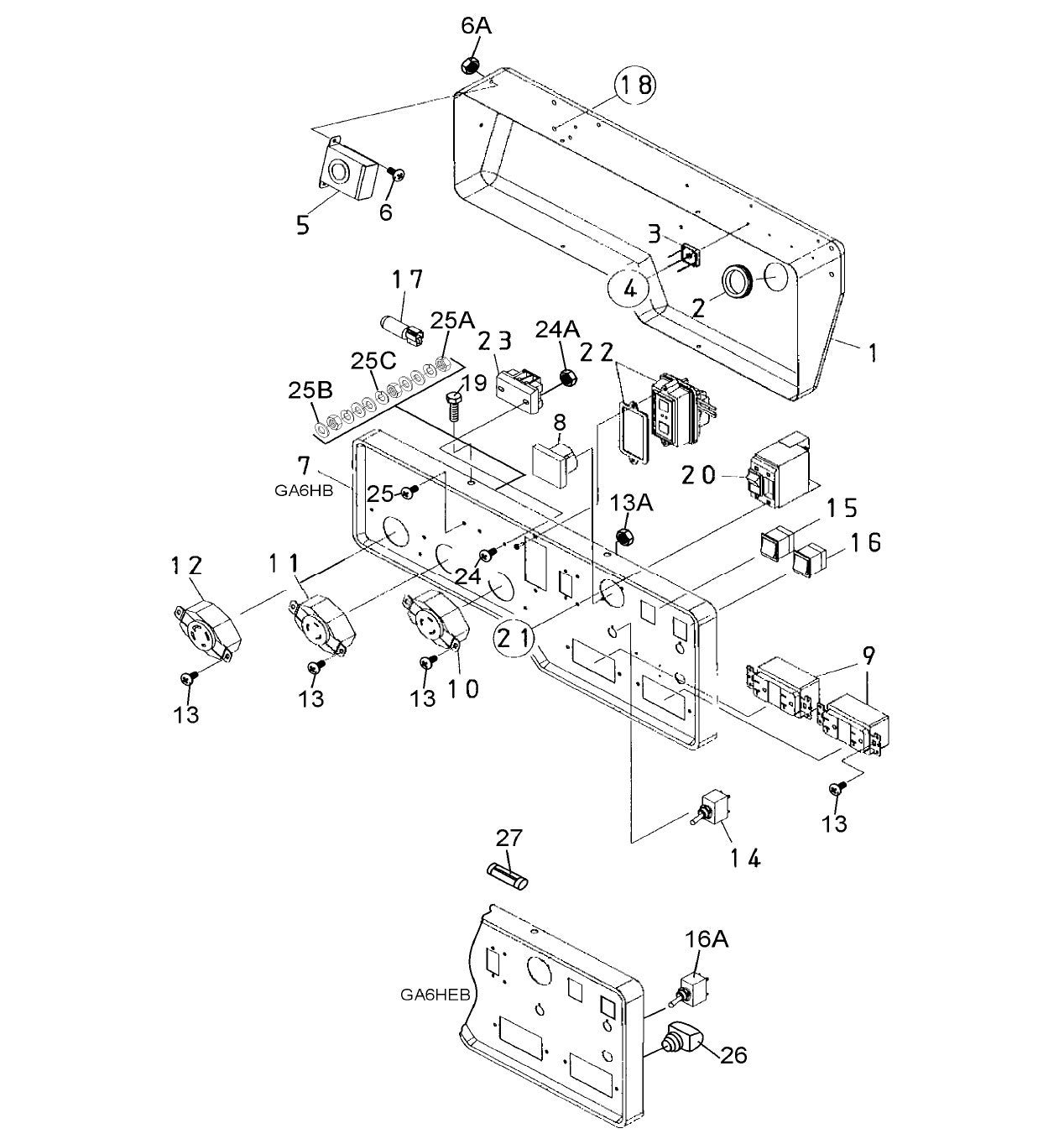 GA6HB GA6HEB Control Box Assembly Parts By Multiquip