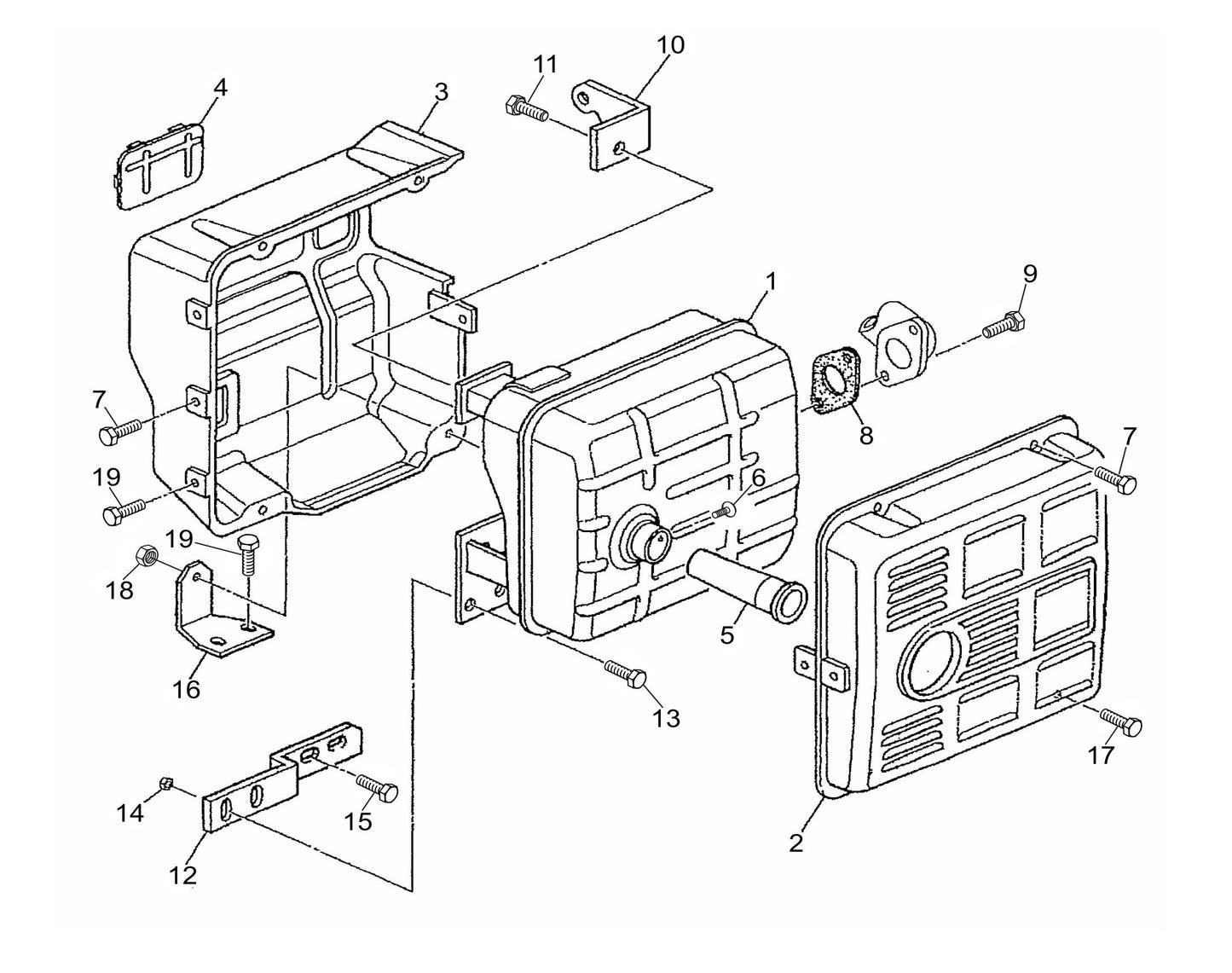GA6HR GA6HRS —Muffler Assembly Parts By Multiquip