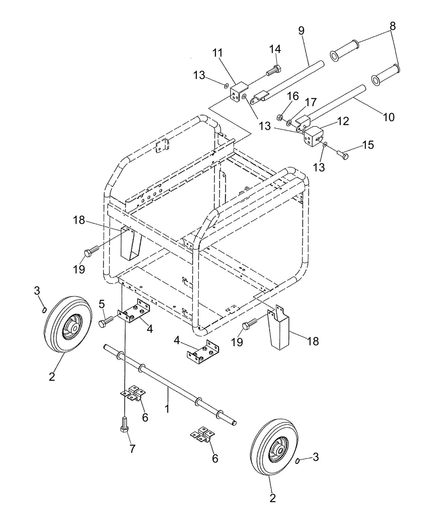 GA6HR/GA6HRS —Wheel Kit Assembly GA6HR (S/N~5768990)/GA6HRS (S/N~5768960) Parts By Multiquip