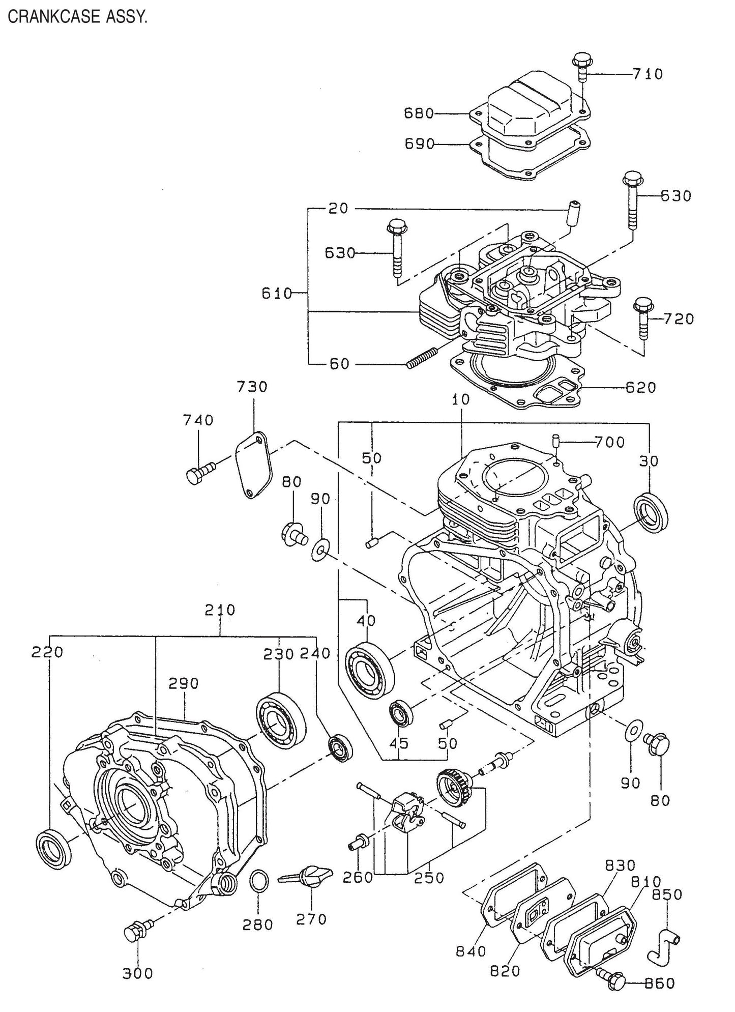 GA-6RZR2 Crankcase Assembly Parts