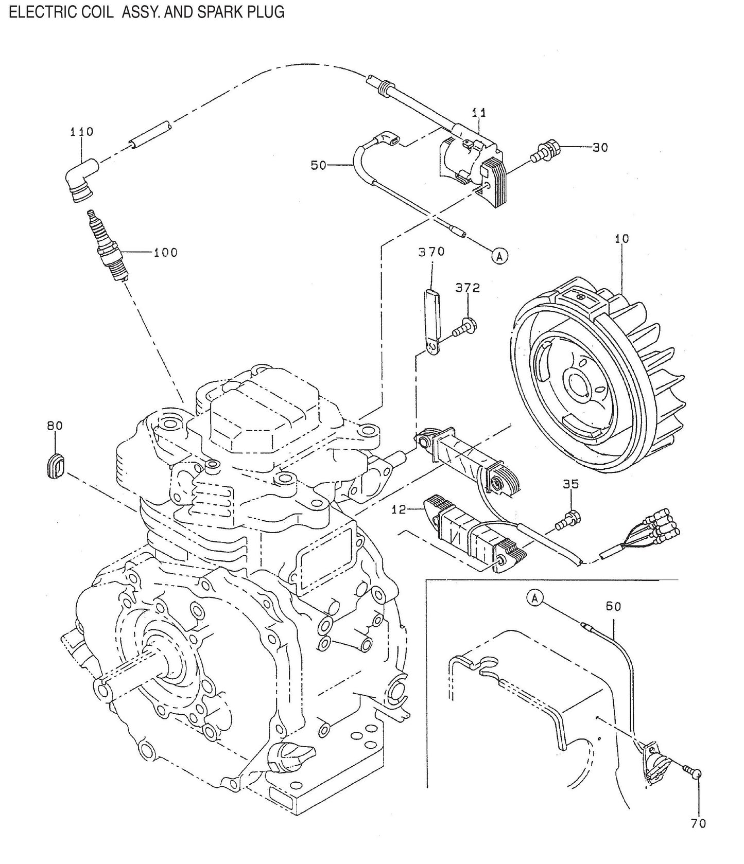 GA-6RZR2 Electric Coil Assembly and Spark Plug Assembly Parts