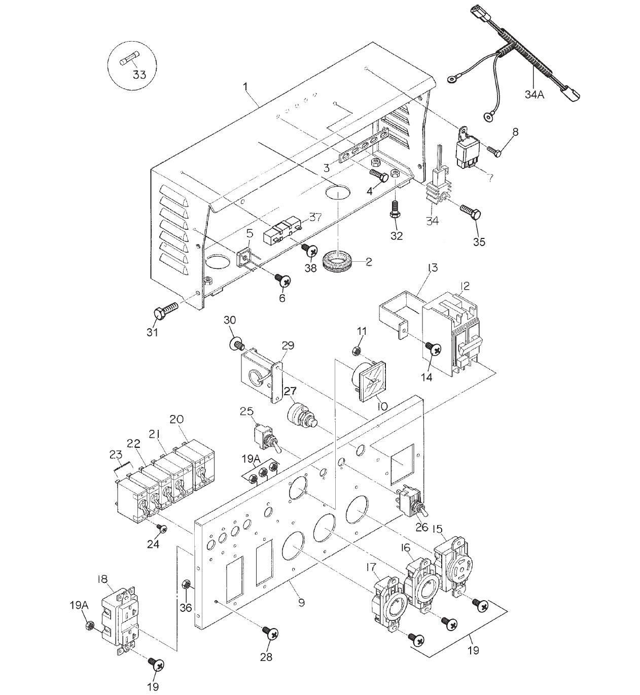 GA97HEA GA9.7HEA — Control Box Assembly (S/N 5681188 And Below) Parts By Multiquip