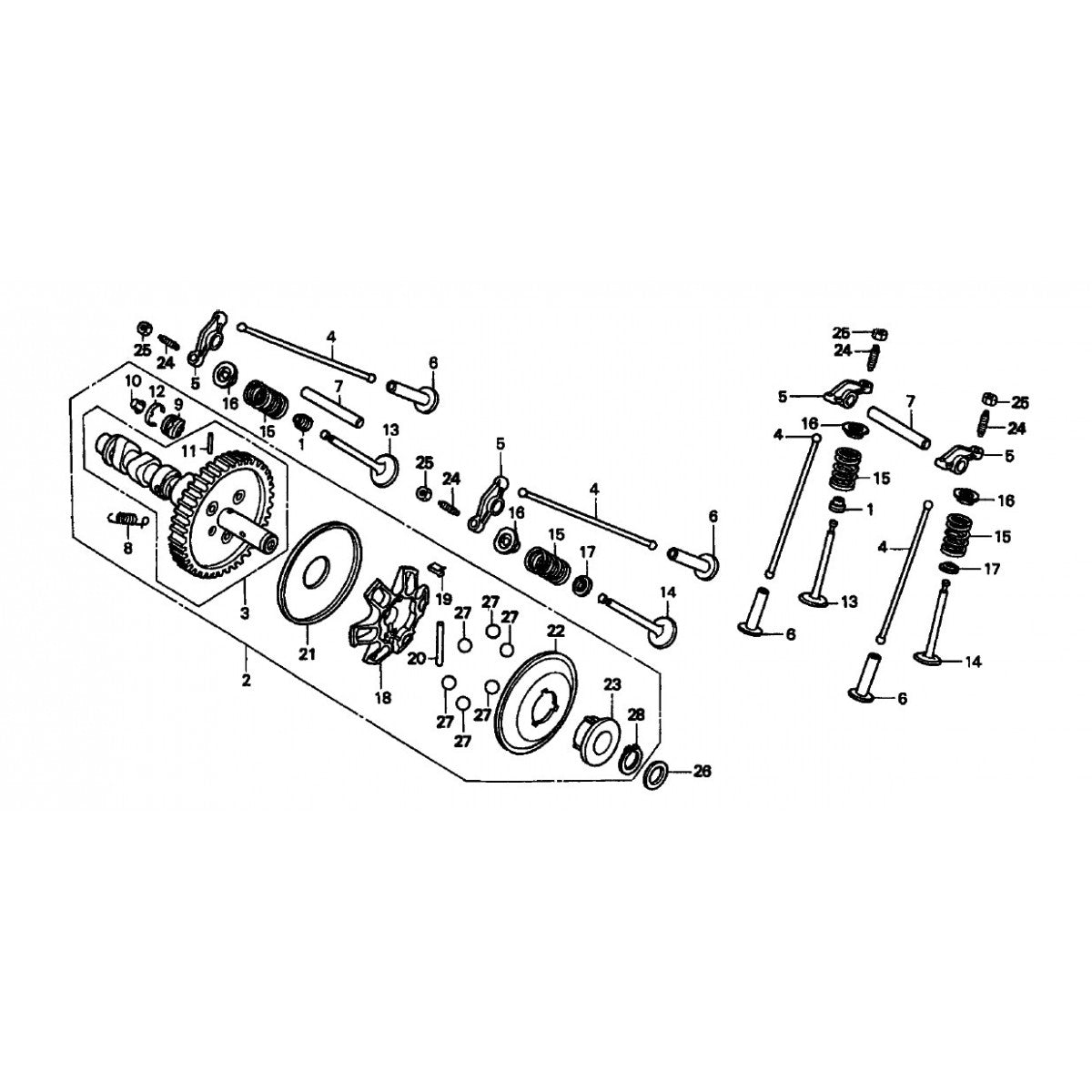 GA97HZ GA-9.7 HZ —HONDA GX610K1 ENGINE — Camshaft Assembly Parts By multiquip