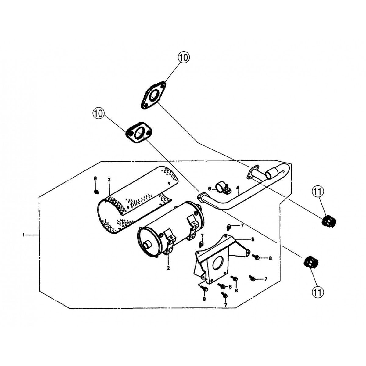 GA97HZ GA-9.7 HZ —HONDA GX610K1 ENGINE — Muffler Assembly Parts By Multiquip