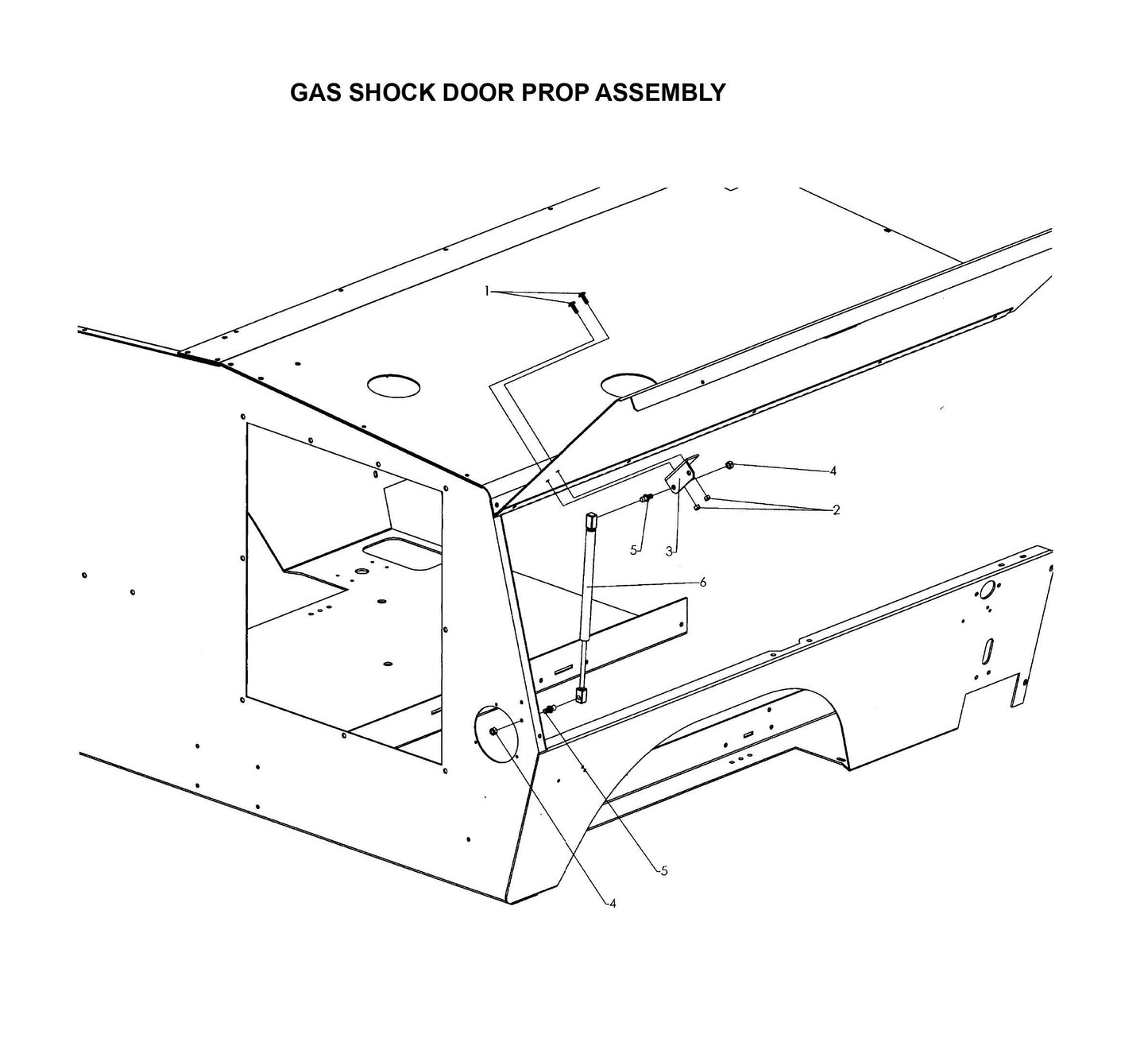Maxi-Lite Laydown 6-8KW-Gas Shock Door Prop Assembly Parts By Allmand
