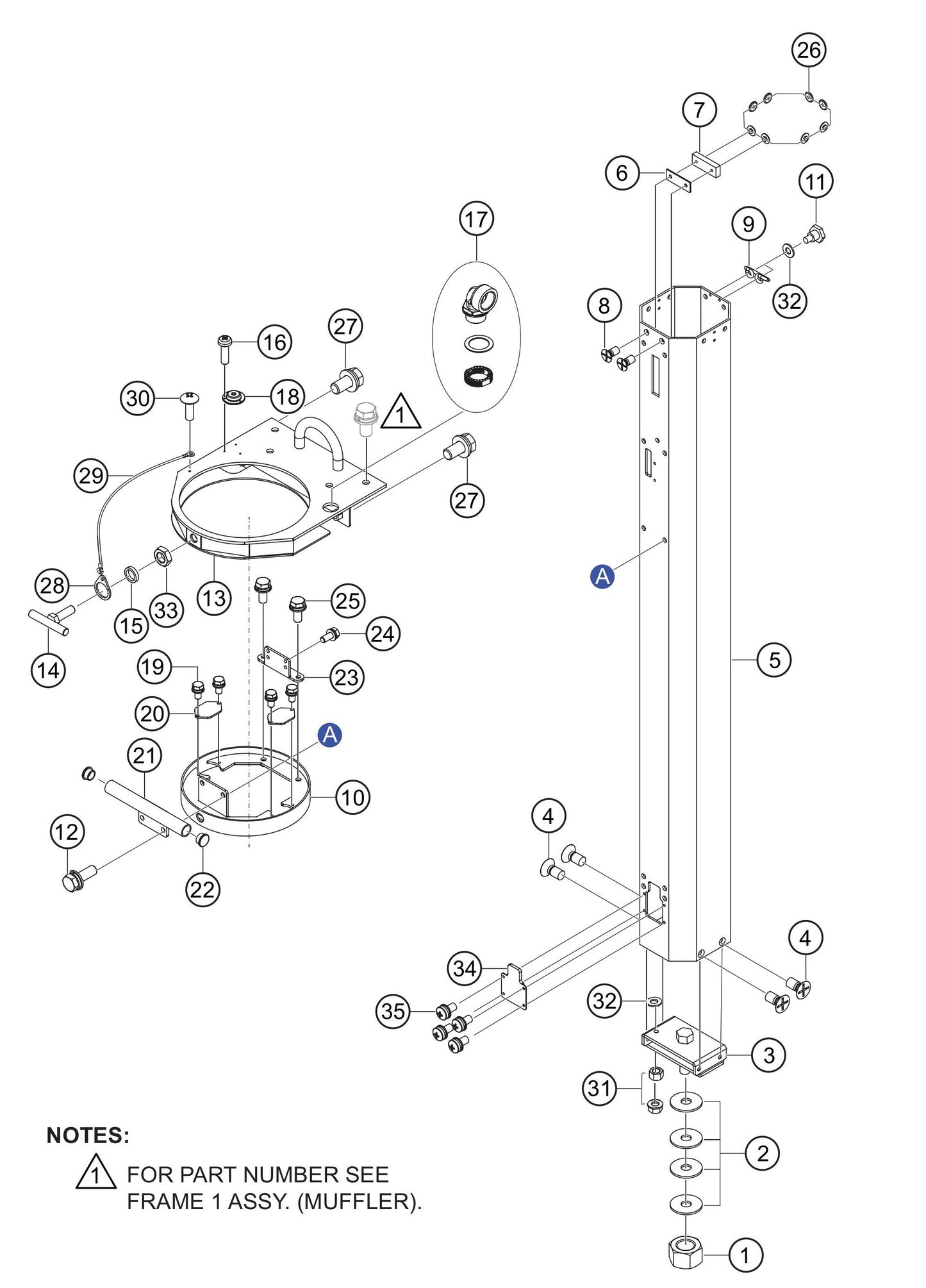 GBX24BK GloBug Lighting System Mast Group 1 Assembly Parts by Multiquip