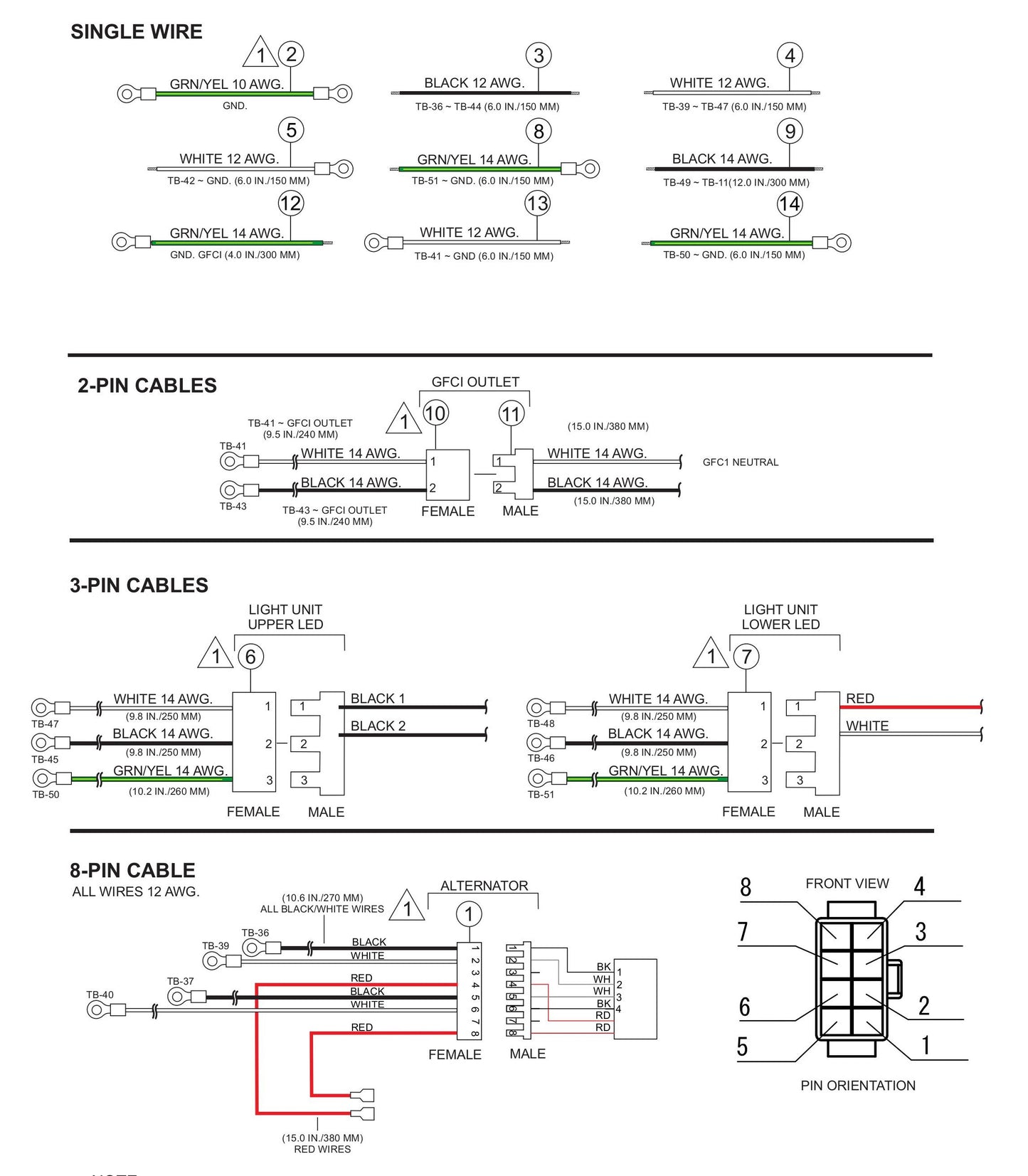 GBX24BK GloBug Lighting System AC Wiring Assembly Part by Multiquip
