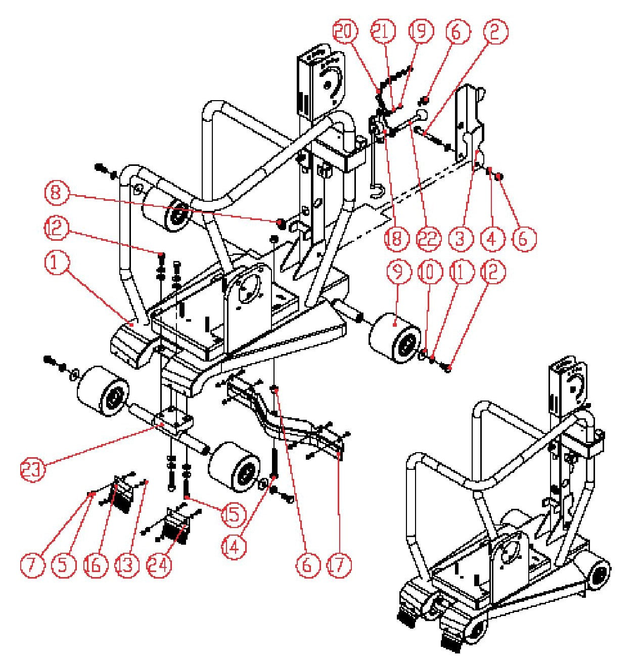 GC25E Frame Assembly Parts By Norton Clippers