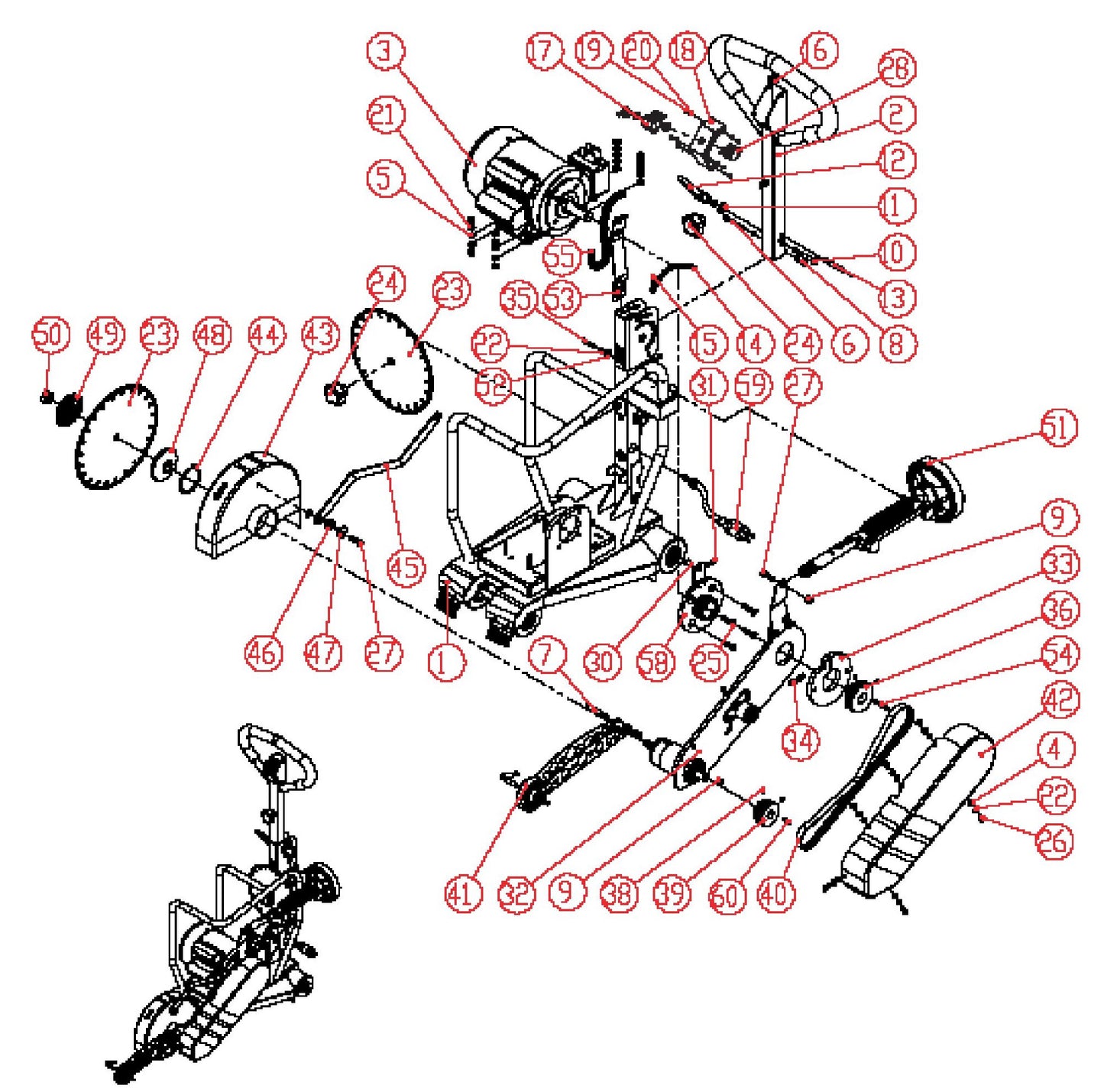 GC25E Main Assembly Parts By Norton Clippers