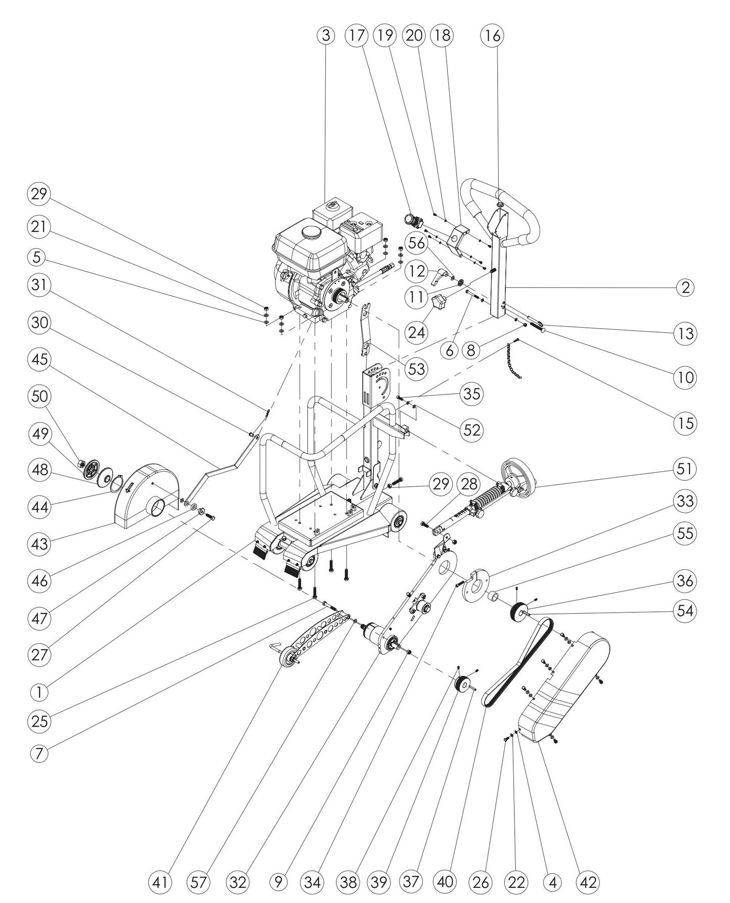 GC55 Main Assembly Parts By Norton Clippers
