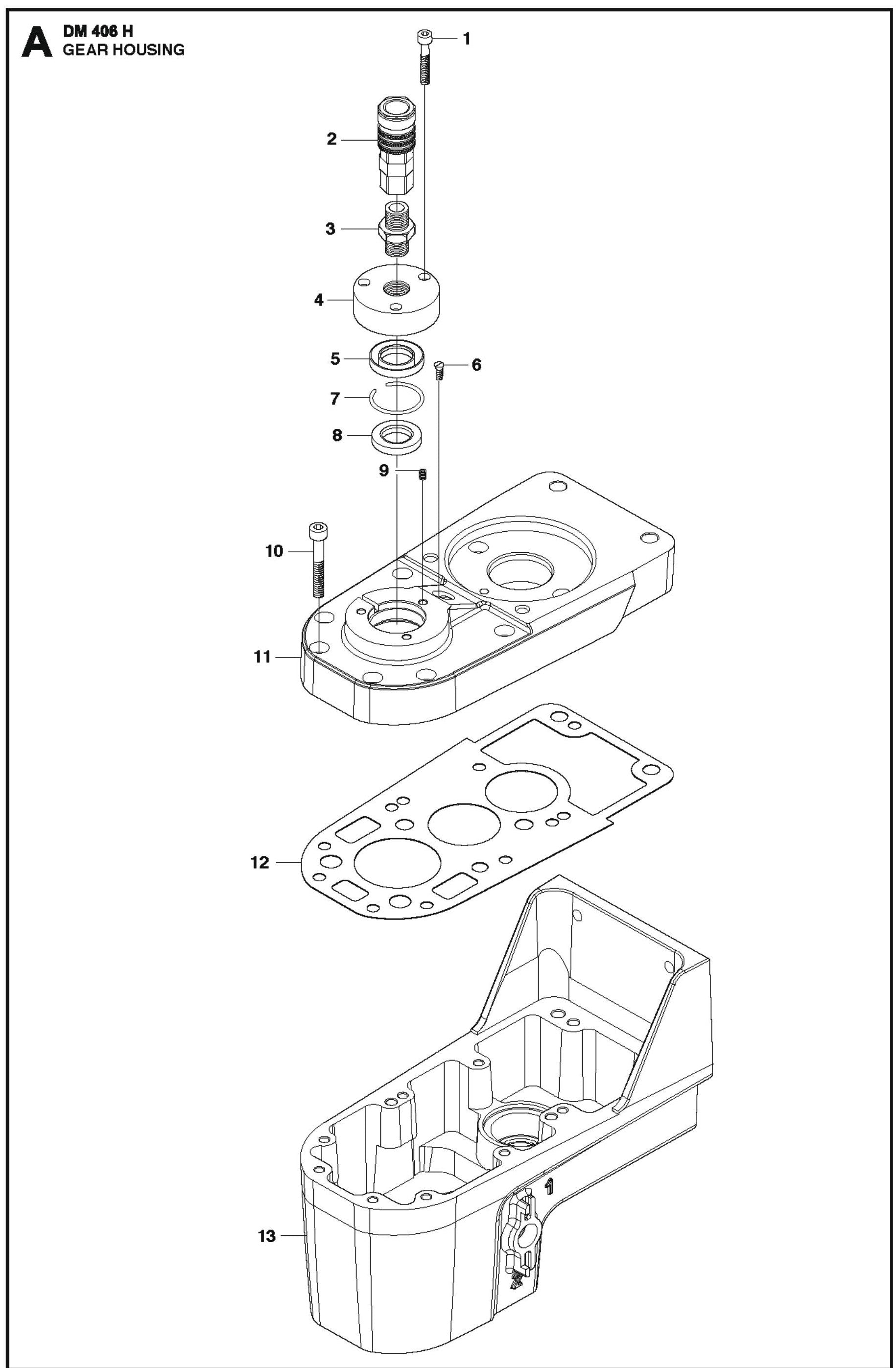 Gear Housing Parts For Core Drill Motor DM 406 H By Husqvarna