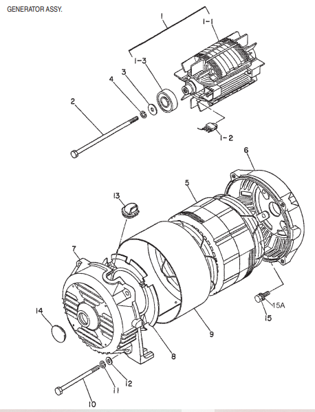 GA-45R GA-4.5RA Generator Assembly Parts By Multiquip