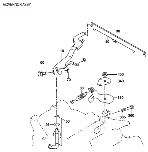 GA-6RE GA-6REA Robin EH-360YS2420 Engine Governor Assembly Parts By Multiquip