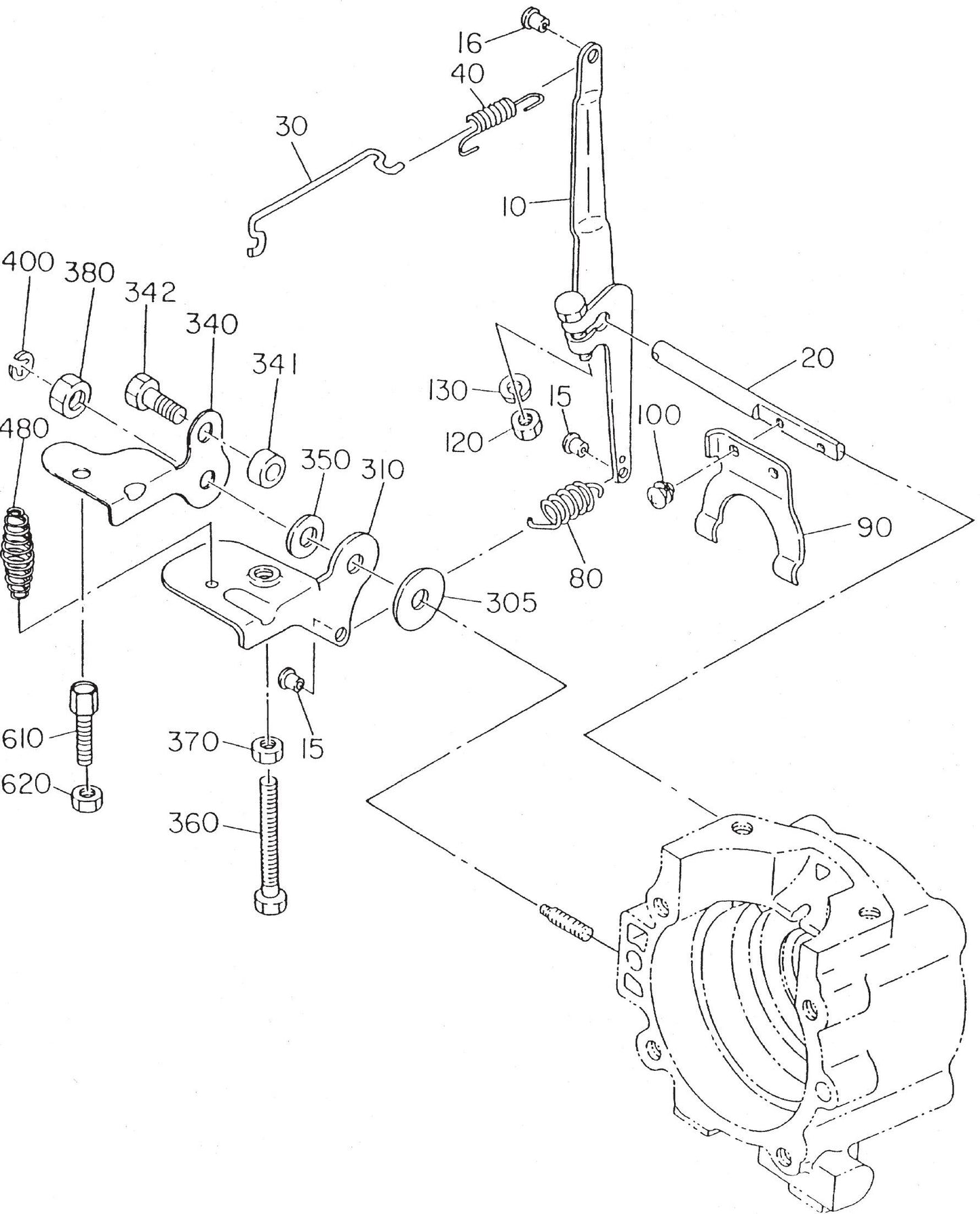 MT60HS Robin EC-08GH Engine Governor Assembly Parts
