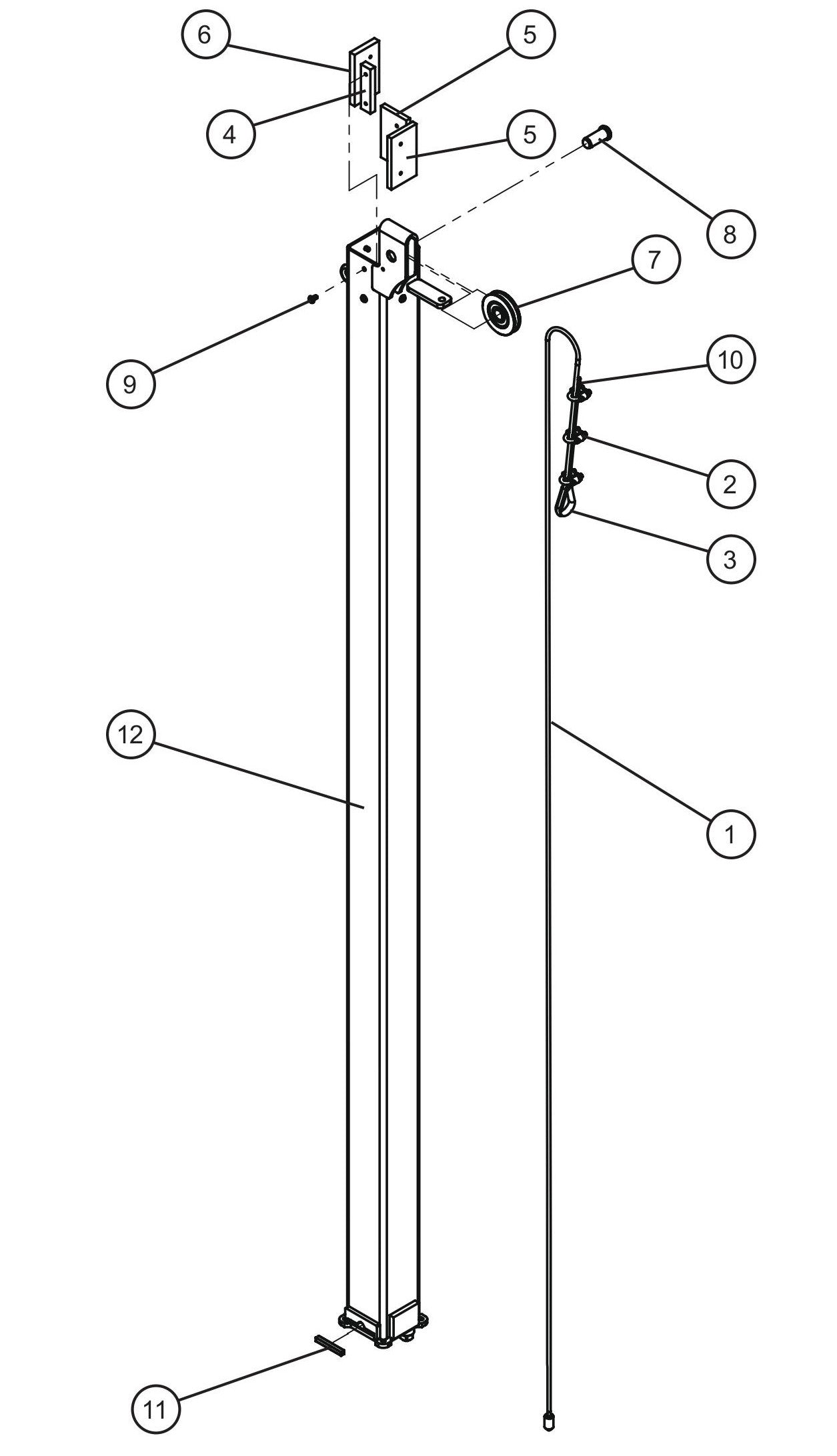 Tower Section 2 Assembly Parts for GR-Series Night-Lite Liquid-Cooled CM Light Tower By Allmand