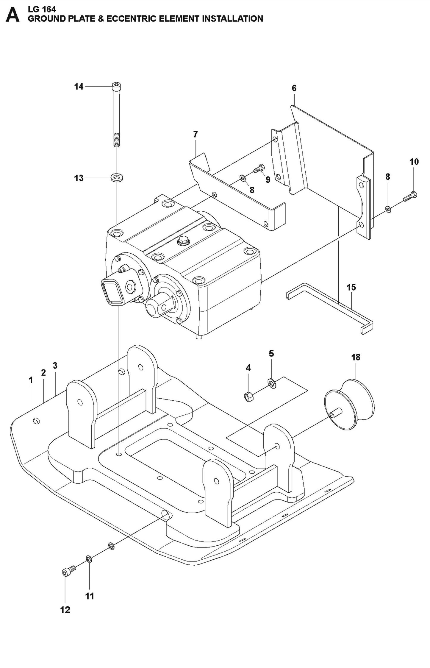 Ground Plate And Eccentric Element Installation Parts For LG 164 Diesel By Husqvarna