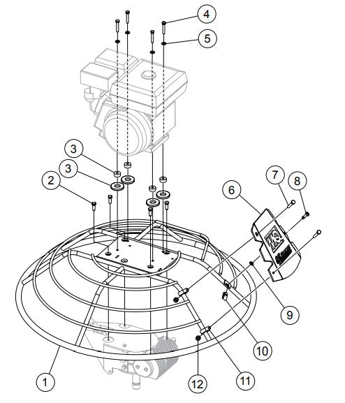 Guard Assembly Parts for J36S60 Trowels by Multiquip Whiteman