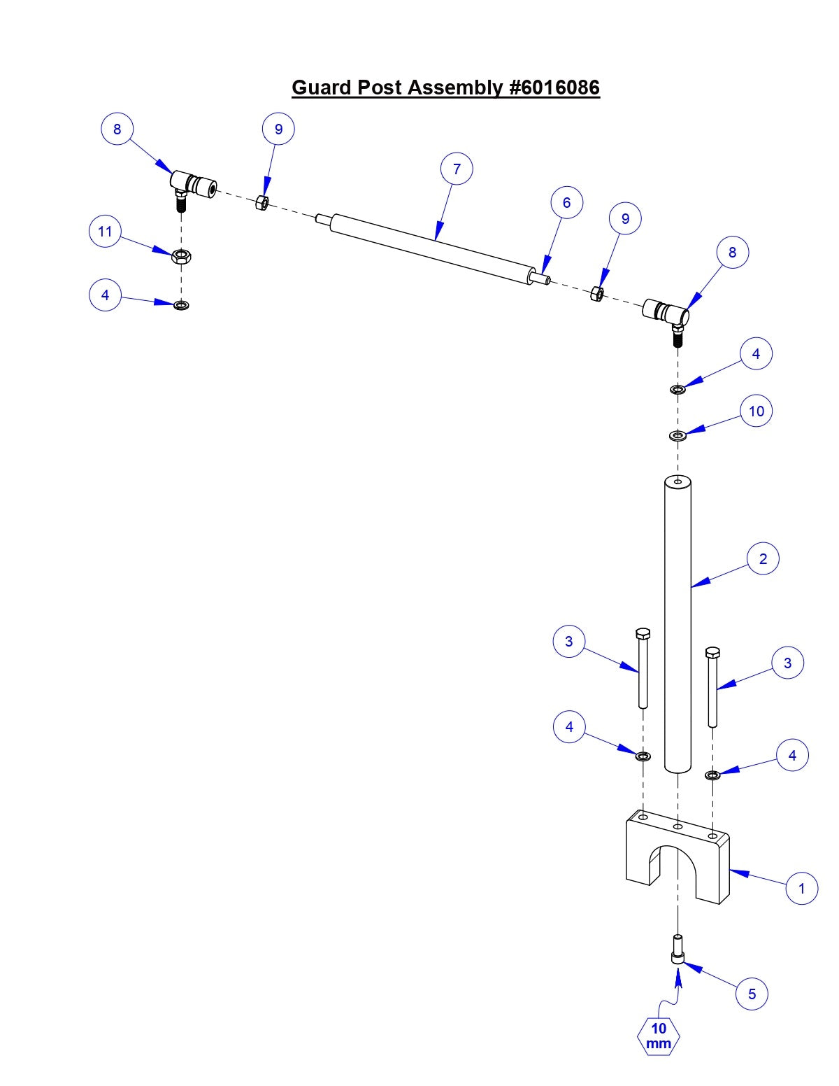 CC9074DK Guard Post Assembly Parts