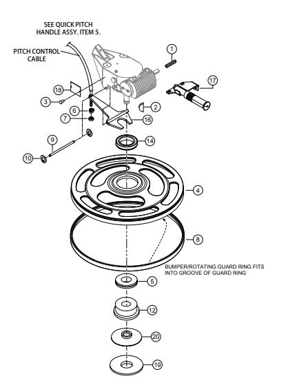 Guard Ring Assembly Parts for CA4HM Trowels by Multiquip Whiteman